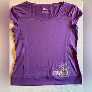 Women’s Fila Activewear Purple Shortsleeved Top, Size Large